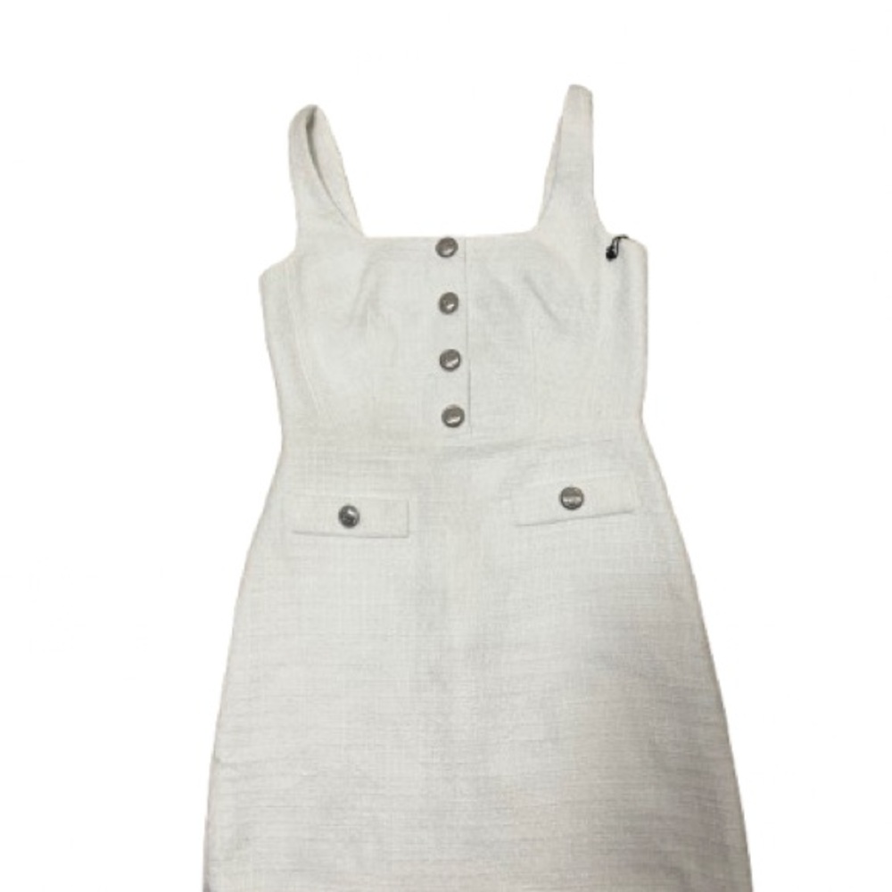 Karl Lagerfeld White Mini Dress with Button Detail